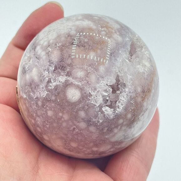 Pink amethyst flower agate crystal healing stone 2.25 inches druzy points - Picture 12 of 13